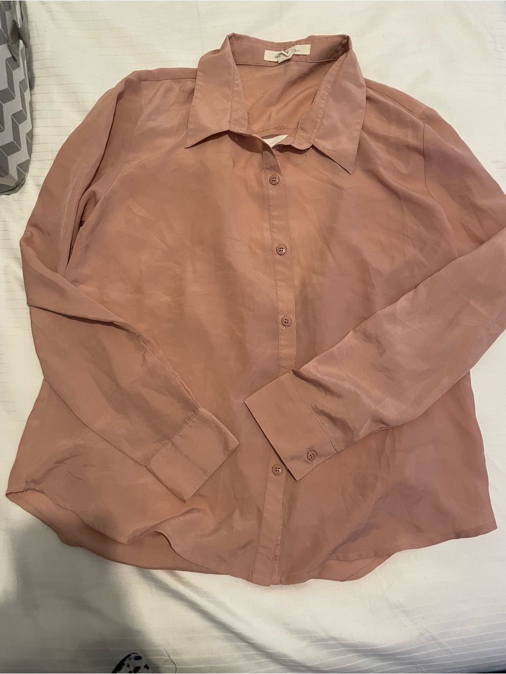 Forever 21 Dusty Rose Button-Front Blouse